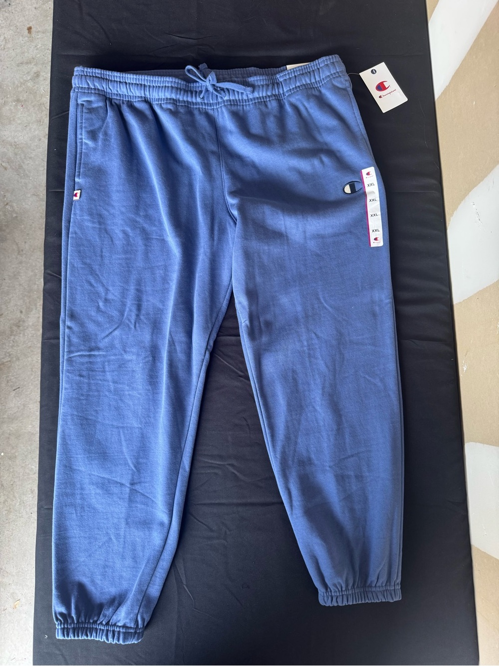 NWT Champion Men's XXL Iconic Small C Sweatpant Gray Blue Joggers Pants